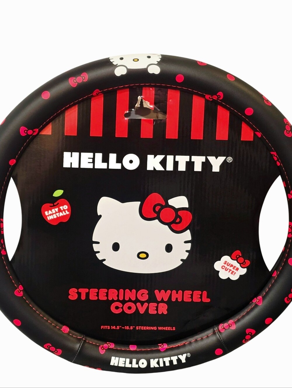 Hello Kitty Face Logo & Bows Steering Wheel Cover
